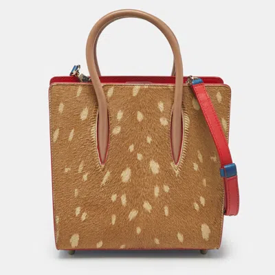 Pre-owned Christian Louboutin Multicolor Leather And Calf Hair Small Paloma Tote