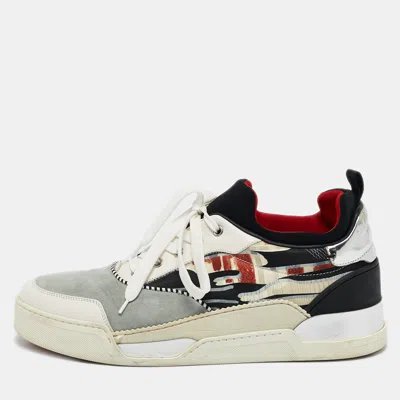Pre-owned Christian Louboutin Multicolor Leather And Fabric Aurelien Sneakers Size 45
