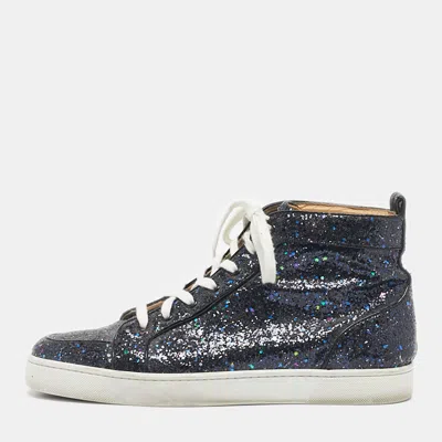 Pre-owned Christian Louboutin Multicolor Leather And Glitter Orlato High Top Sneakers Size 42.5
