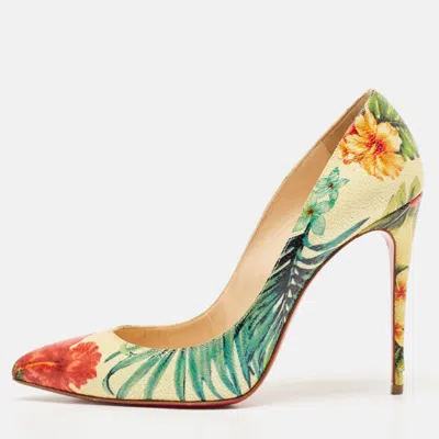 Pre-owned Christian Louboutin Multicolor Leather Follies Pumps Size 38.5