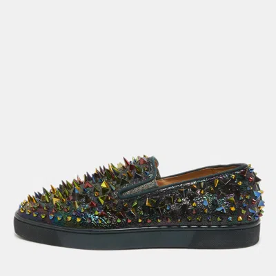 Pre-owned Christian Louboutin Multicolor Nylon Roller Boat Sneakers Size 42.5