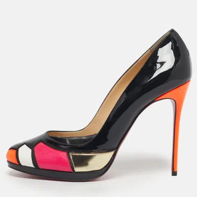 Pre-owned Christian Louboutin Multicolor Patchwork Patent Leather Astrogirl Pumps Size 40.5