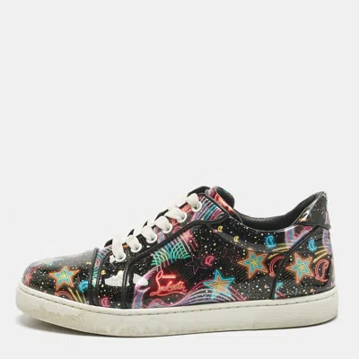 Pre-owned Christian Louboutin Multicolor Patent Leather Louis Junior Low Top Sneakers Size 39.5
