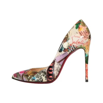 Pre-owned Christian Louboutin Multicolor Patent Leather Pumps - 37 In Sand