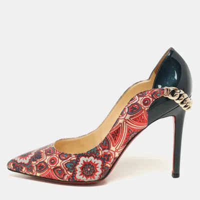 Pre-owned Christian Louboutin Multicolor Printed Leather Dorepi Pumps Size 39