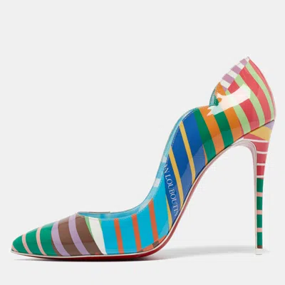 Pre-owned Christian Louboutin Multicolor Printed Patent Leather Hot Chick Pumps Size 42