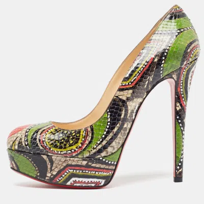 Pre-owned Christian Louboutin Multicolor Python Bianca Pumps Size 37
