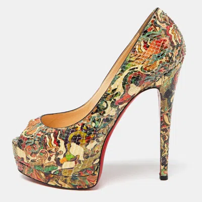 Pre-owned Christian Louboutin Multicolor Python Faience Lucido Palais Royal Pumps Size 37.5