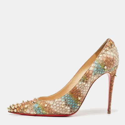 Pre-owned Christian Louboutin Multicolor Python Leather Degraspike Pumps Size 38.5