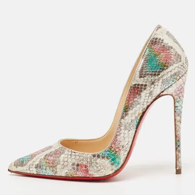 Pre-owned Christian Louboutin Multicolor Python So Kate Pumps Size 35.5