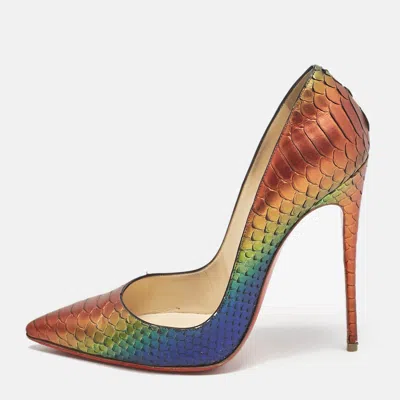 Pre-owned Christian Louboutin Multicolor Python So Kate Pumps Size 38