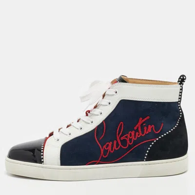Pre-owned Christian Louboutin Multicolor Suede And Leather Louis High Top Sneakers Size 45