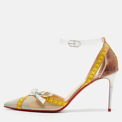 Pre-owned Christian Louboutin Multicolor Tape Trimmed Pvc Metri Pumps Size 39