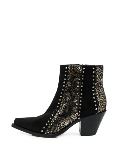 Pre-owned Christian Louboutin My Guitar Ankle Boots In Black