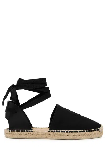 Christian Louboutin Nanou Canvas Espadrilles In Blacklin Bknaturel