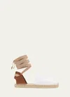 Christian Louboutin Nanou Cotton Ankle-tie Espadrilles In Biancocuoiolin Bc