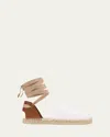 Christian Louboutin Nanou Cotton Ankle-tie Espadrilles In Biancocuoiolin Bconat