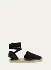 Christian Louboutin Nanou Cotton Ankle-tie Espadrilles In Blacklin Bknature