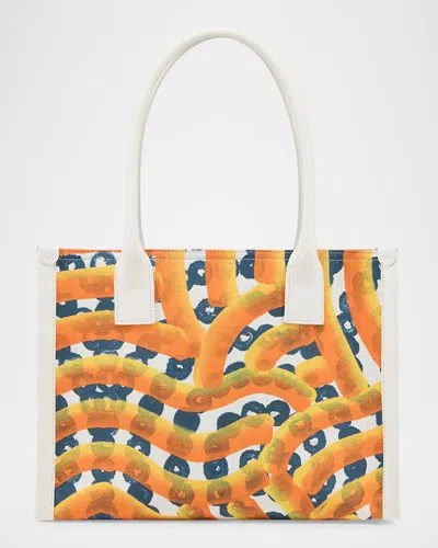 Christian Louboutin Nastroloubi Toile Enduit Gaagal Small Tote Bag In Canvas