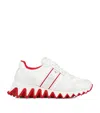 Christian Louboutin Nastroshark Donna White Sneakers In Red