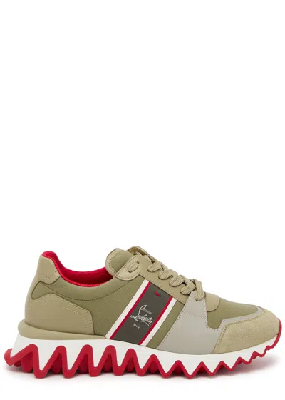 Christian Louboutin Nastroshark Panelled Canvas Trainers In Beige