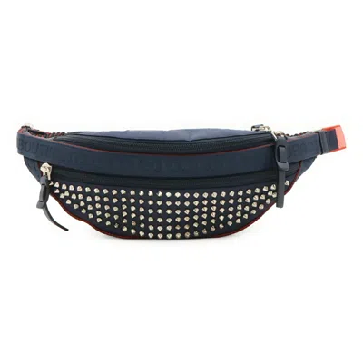 Pre-owned Christian Louboutin Navy Red Color Nylon Fanny Pack Sling Bag ()