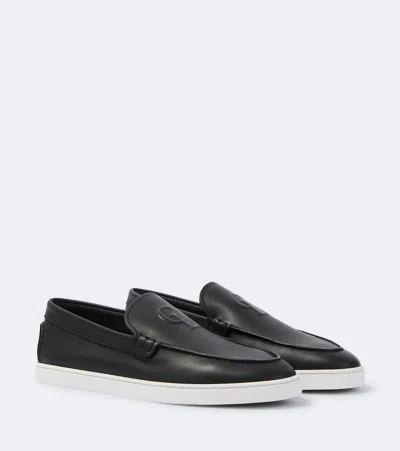 Christian Louboutin Neoclboat Leather Slip-on Shoes In Schwarz