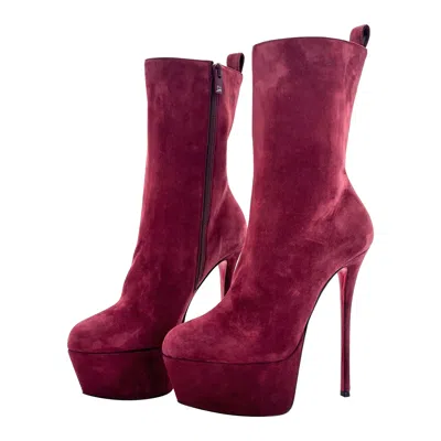Pre-owned Christian Louboutin New  Dolly Booty Alta 160 Platform High Heel Boots 39 In Red