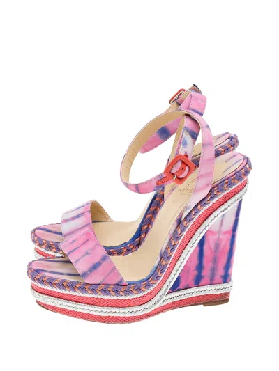 Pre-owned Christian Louboutin New Duplice Platform Sandals In Pink