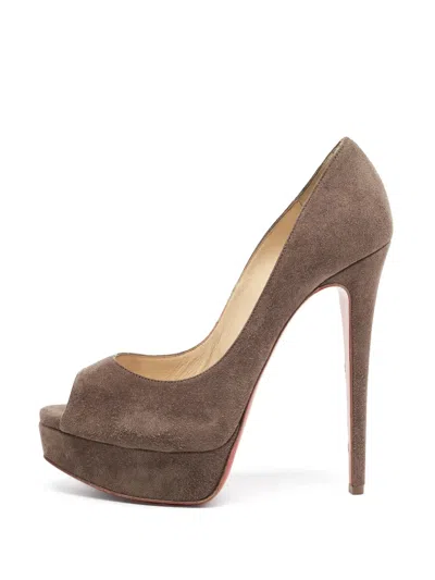 Pre-owned Christian Louboutin New Very Prive Platform Pumps In Brown