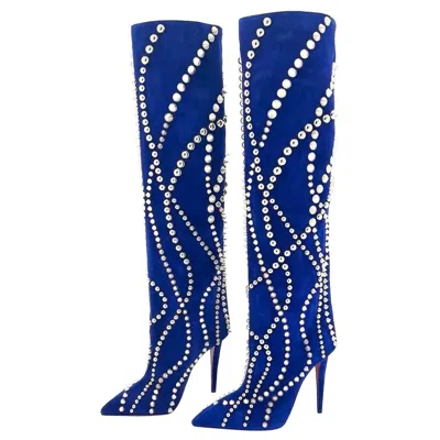 Pre-owned Christian Louboutin Nib  Astrilarge Botta Pika 100 Galactiqueen Otk Boots 37 In Purple
