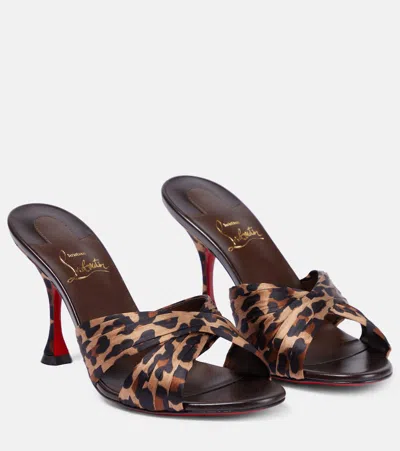 Christian Louboutin Nicol Is Back 85 Leopard-print Satin Mules In Multicoloured