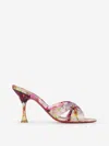 Christian Louboutin Nicol Is Back Floral Silk Satin Sandals In Light Pink