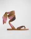 Christian Louboutin Nilo Du Desert Silk Sandals In Multi