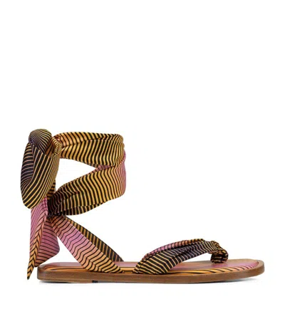 CHRISTIAN LOUBOUTIN NILO DU DESERT SILK SANDALS