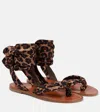 Christian Louboutin Niloo Du Désert Leopard-print Satin Sandals In Multicoloured