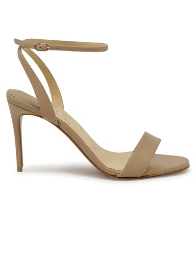 Christian Louboutin Nude Nappa Loubigirl 85 Sandals In Brown