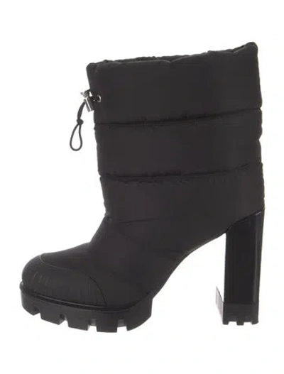 Pre-owned Christian Louboutin Nylon Boots In Black