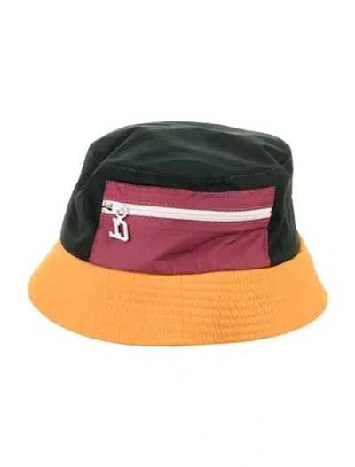 Pre-owned Christian Louboutin Nylon Color Block Bucket Hat In Green