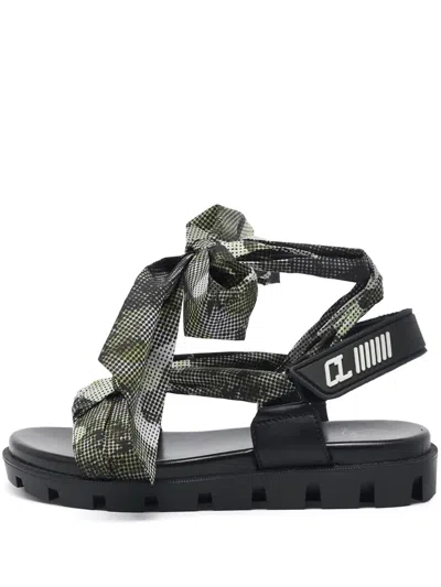 Pre-owned Christian Louboutin Nylon Printed Sandals
