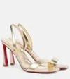Christian Louboutin O Condora 85 Patent Leather Sandals In Gold