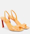 Christian Louboutin O Condora 85 Patent-leather Slingback Sandals In Neutrals