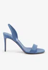 Christian Louboutin O Marlyn 85 Nappa Leather Slingback Sandals In Blue