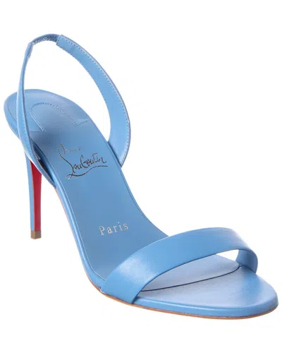 Christian Louboutin O Marylin 85 Leather Slingback Sandal In Blue