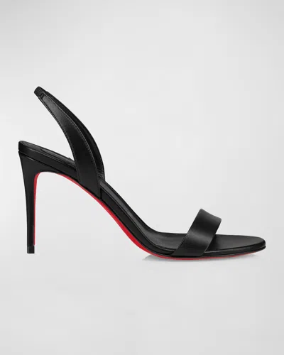 CHRISTIAN LOUBOUTIN O MARYLIN LEATHER RED SOLE HALTER SANDALS