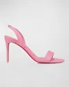 Christian Louboutin O Marylin Leather Red Sole Halter Sandals In Pink