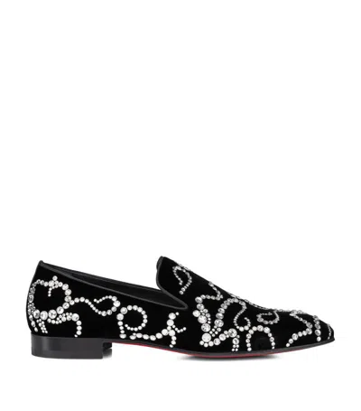 Christian Louboutin Octodandelion Strass Loafers In Black