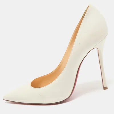Pre-owned Christian Louboutin Off White Leather So Kate Pumps Size 39