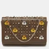 CHRISTIAN LOUBOUTIN CHRISTIAN LOUBOUTIN OLIVE PATENT AND LEATHER PALOMA EMBELLISHED CHAIN CLUTCH