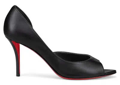 Pre-owned Christian Louboutin Open Apostropha 80 Leather Pumps (women's) Sneakers In Black